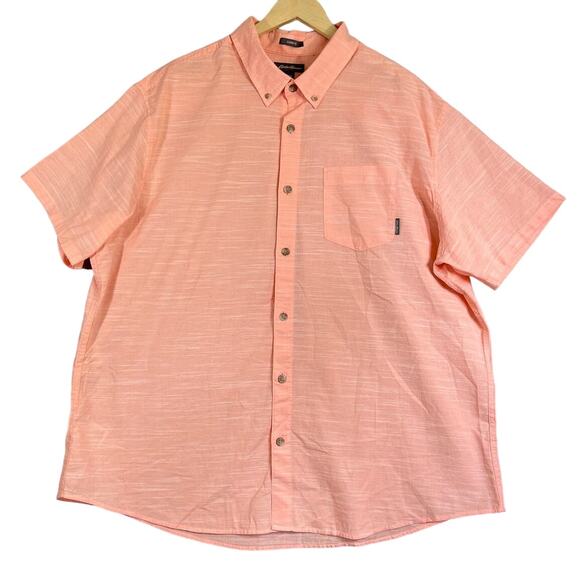 Eddie Bauer Shirt Men 2XL Classic Fit Lightweight Cotton Short Sleeve Button Up - Picture 1 of 8